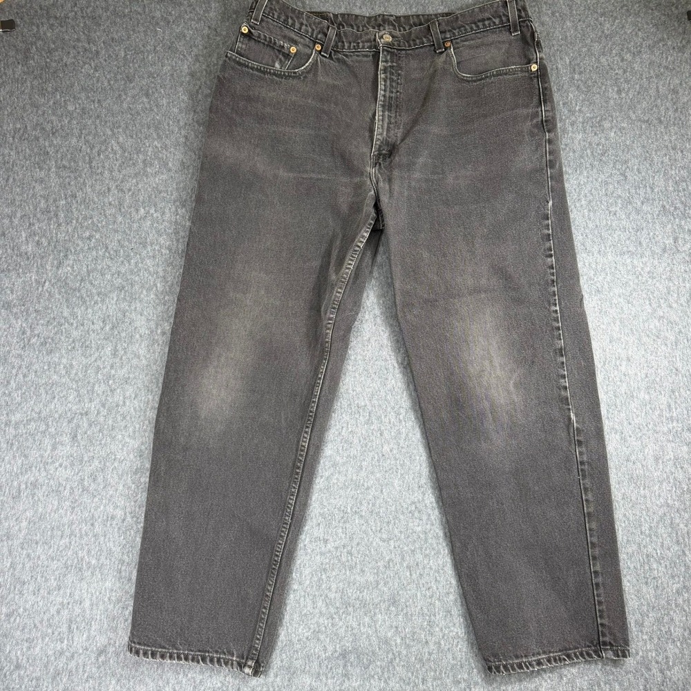 Levi's 550 Jeans Men 40x30 Black Relaxed Fit Vintage 1998 Faded Denim Grunge